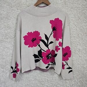 Maeve The Carys Mock Neck Sweater Womens Medium Floral Anthro